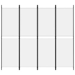 Cloison de séparation 4 panneaux Blanc 200x180 cm Tissu 
