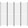 Cloison de séparation 4 panneaux Blanc 200x180 cm Tissu 