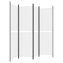 Cloison de séparation 4 panneaux Blanc 200x180 cm Tissu 