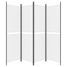 Cloison de séparation 4 panneaux Blanc 200x180 cm Tissu 