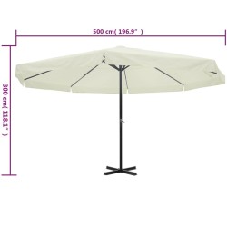 Parasol Blanc Aluminium 500 cm 