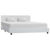 Cadre de lit sans matelas blanc similicuir 120x200 cm 