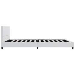 Cadre de lit sans matelas blanc similicuir 120x200 cm 