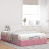 Cadre de lit ottoman sans matelas rose 120x190 cm velours 