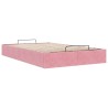 Cadre de lit ottoman sans matelas rose 120x190 cm velours 