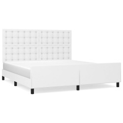 Cadre de lit sans matelas blanc 160x200 cm similicuir 