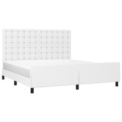 Cadre de lit sans matelas blanc 160x200 cm similicuir 