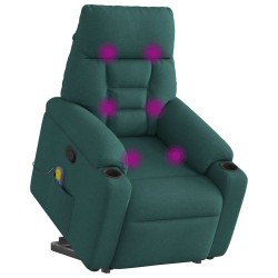 Fauteuil inclinable de massage Vert foncé Tissu 