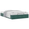 Cadre de lit ottoman sans matelas vert foncé 120x190 cm velours 