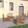 Salon de jardin 4 pcs marron miel bois de pin massif 