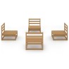 Salon de jardin 4 pcs marron miel bois de pin massif 