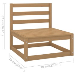 Salon de jardin 4 pcs marron miel bois de pin massif 