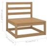 Salon de jardin 4 pcs marron miel bois de pin massif 