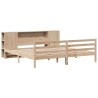 Lit bibliothèque sans matelas 180x200 cm bois massif de pin 
