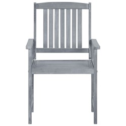 Chaises de jardin et coussins lot de 4 Gris Bois acacia massif 