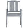 Chaises de jardin et coussins lot de 4 Gris Bois acacia massif 