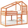 Lit superposé sans matelas cire marron 90x200 cm pin massif 