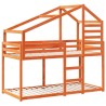 Lit superposé sans matelas cire marron 90x200 cm pin massif 