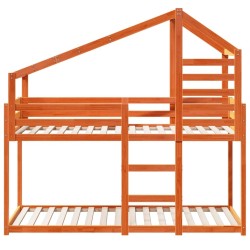 Lit superposé sans matelas cire marron 90x200 cm pin massif 