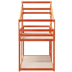 Lit superposé sans matelas cire marron 90x200 cm pin massif 