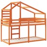 Lit superposé sans matelas cire marron 90x200 cm pin massif 