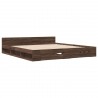 Cadre de lit avec tiroirs sans matelas chêne marron 200x200 cm 