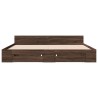 Cadre de lit avec tiroirs sans matelas chêne marron 200x200 cm 