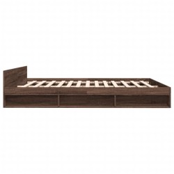 Cadre de lit avec tiroirs sans matelas chêne marron 200x200 cm 