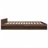 Cadre de lit avec tiroirs sans matelas chêne marron 200x200 cm 