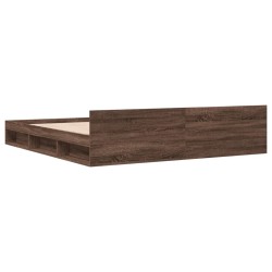 Cadre de lit avec tiroirs sans matelas chêne marron 200x200 cm 