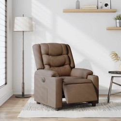 Fauteuil inclinable électrique Marron Tissu 