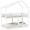 Lit superposé sans matelas blanc 90x200 cm bois de pin massif 