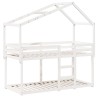Lit superposé sans matelas blanc 90x200 cm bois de pin massif 