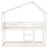 Lit superposé sans matelas blanc 90x200 cm bois de pin massif 