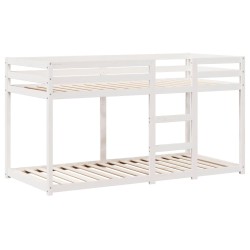 Lit superposé sans matelas blanc 90x200 cm bois de pin massif 