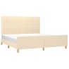 Cadre de lit sans matelas crème 160x200 cm tissu 