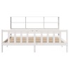 Lit bibliothèque sans matelas blanc 180x200 cm bois pin massif 