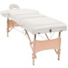 Table de massage pliable et tabouret 10 cm d'épaisseur Blanc 