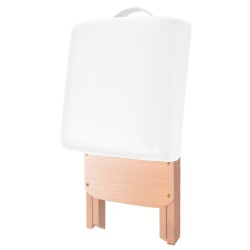 Table de massage pliable et tabouret 10 cm d'épaisseur Blanc 