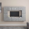 Ensemble de meubles TV 8 pcs Gris béton Bois d'ingénierie 