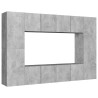 Ensemble de meubles TV 8 pcs Gris béton Bois d'ingénierie 