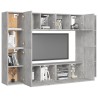 Ensemble de meubles TV 8 pcs Gris béton Bois d'ingénierie 
