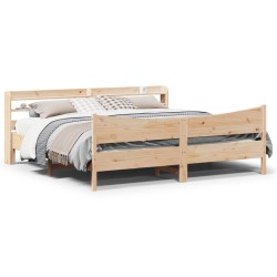 Cadre de lit avec tête de lit 200x200 cm Bois de pin massif 