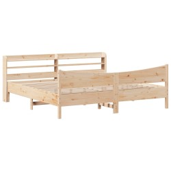 Cadre de lit avec tête de lit 200x200 cm Bois de pin massif 