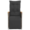 Chaises inclinables de jardin lot de 2 et coussins gris rotin 