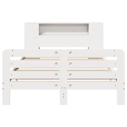 Cadre de lit sans matelas blanc 120x200 cm bois de pin massif 