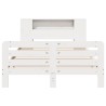 Cadre de lit sans matelas blanc 120x200 cm bois de pin massif 