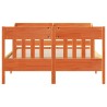Cadre de lit sans matelas cire marron 150x200cm bois pin massif 