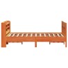 Cadre de lit sans matelas cire marron 150x200cm bois pin massif 