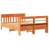 Cadre de lit sans matelas cire marron 150x200cm bois pin massif 